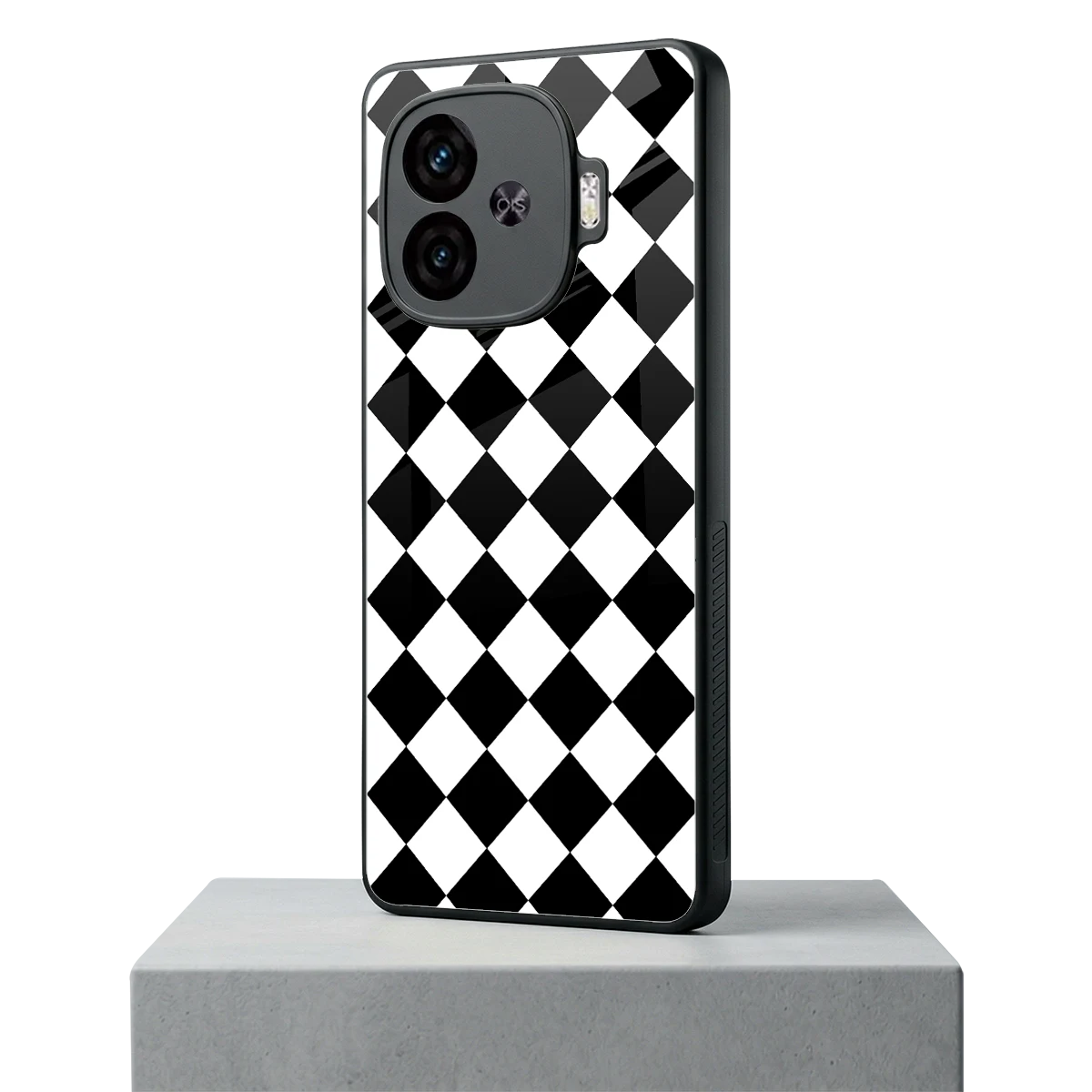Diamond Check iqoo neo 10r 5g mobile cover | shockproof glass phone case