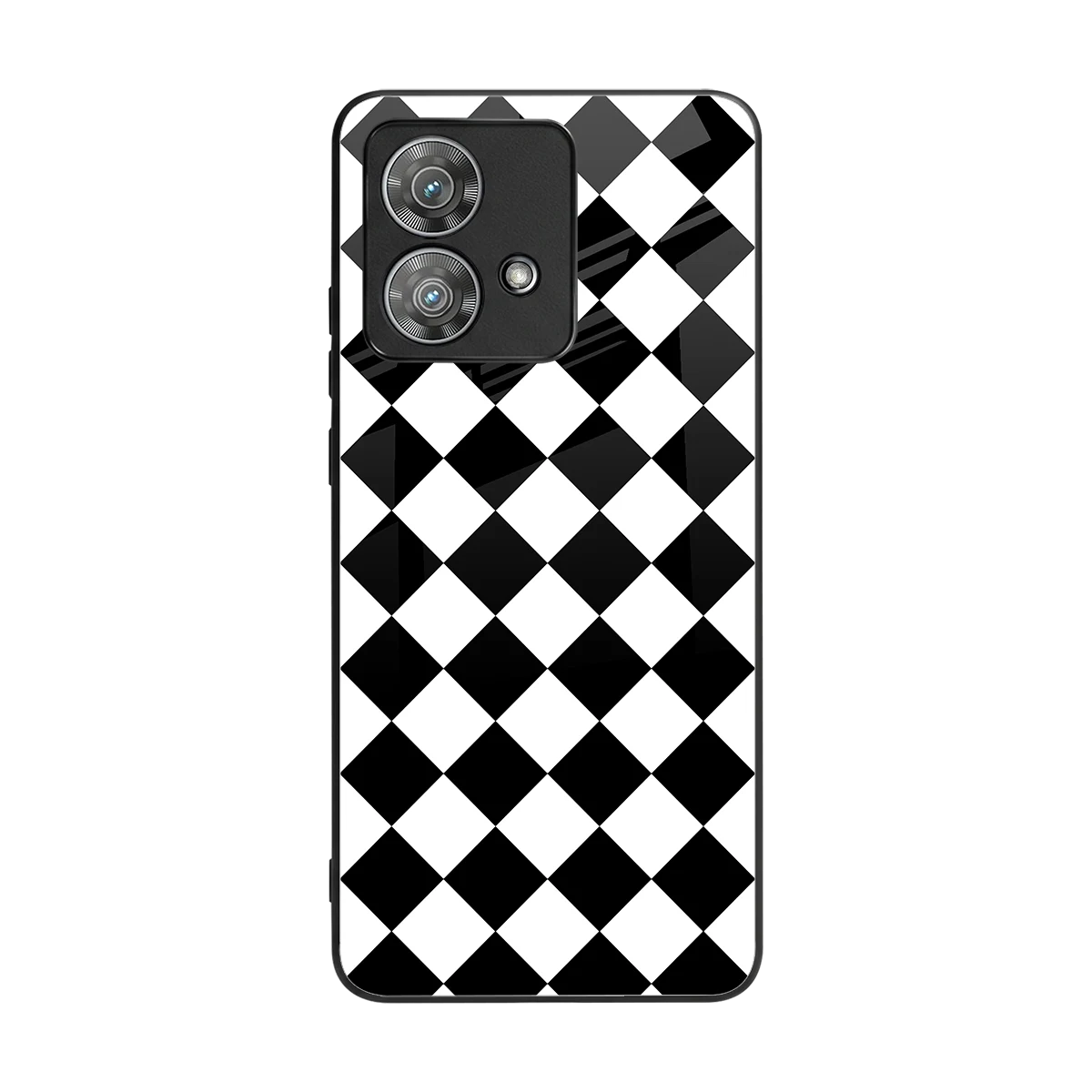 Diamond Check back phone cover | glass case for motorola edge 40 neo 5g