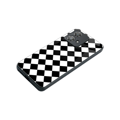 Diamond Check stylish phone case for motorola edge 40 neo 5g | glossy glass and slim fit