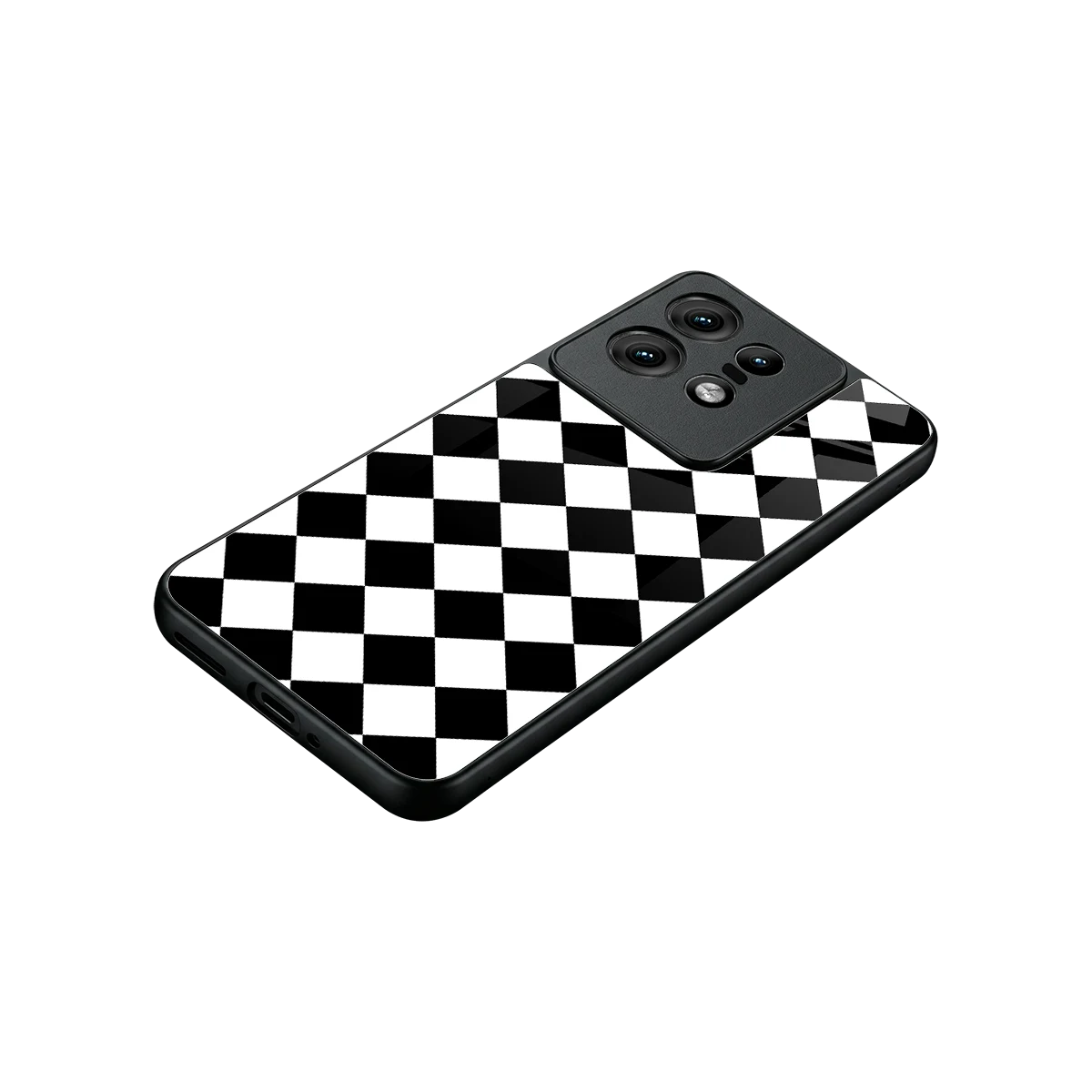 Diamond Check stylish phone case for motorola edge 50 pro | glossy glass and slim fit