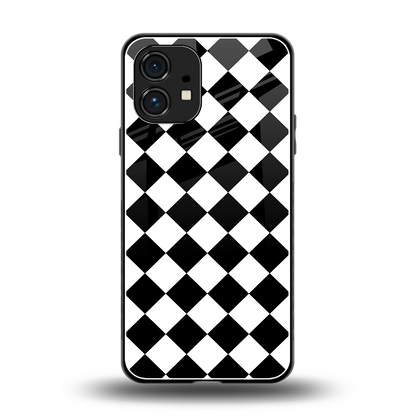 Diamond Check back phone cover | glass case for nothing phone 1