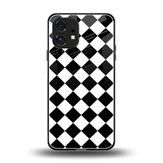 Diamond Check back phone cover | glass case for nothing phone 1