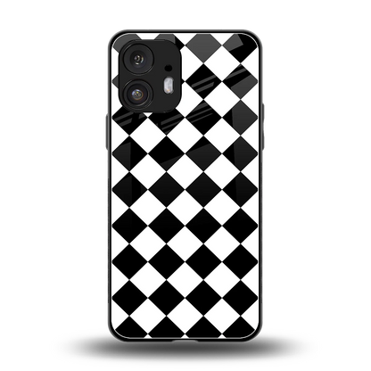 Diamond Check back phone cover | glass case for nothing phone 2