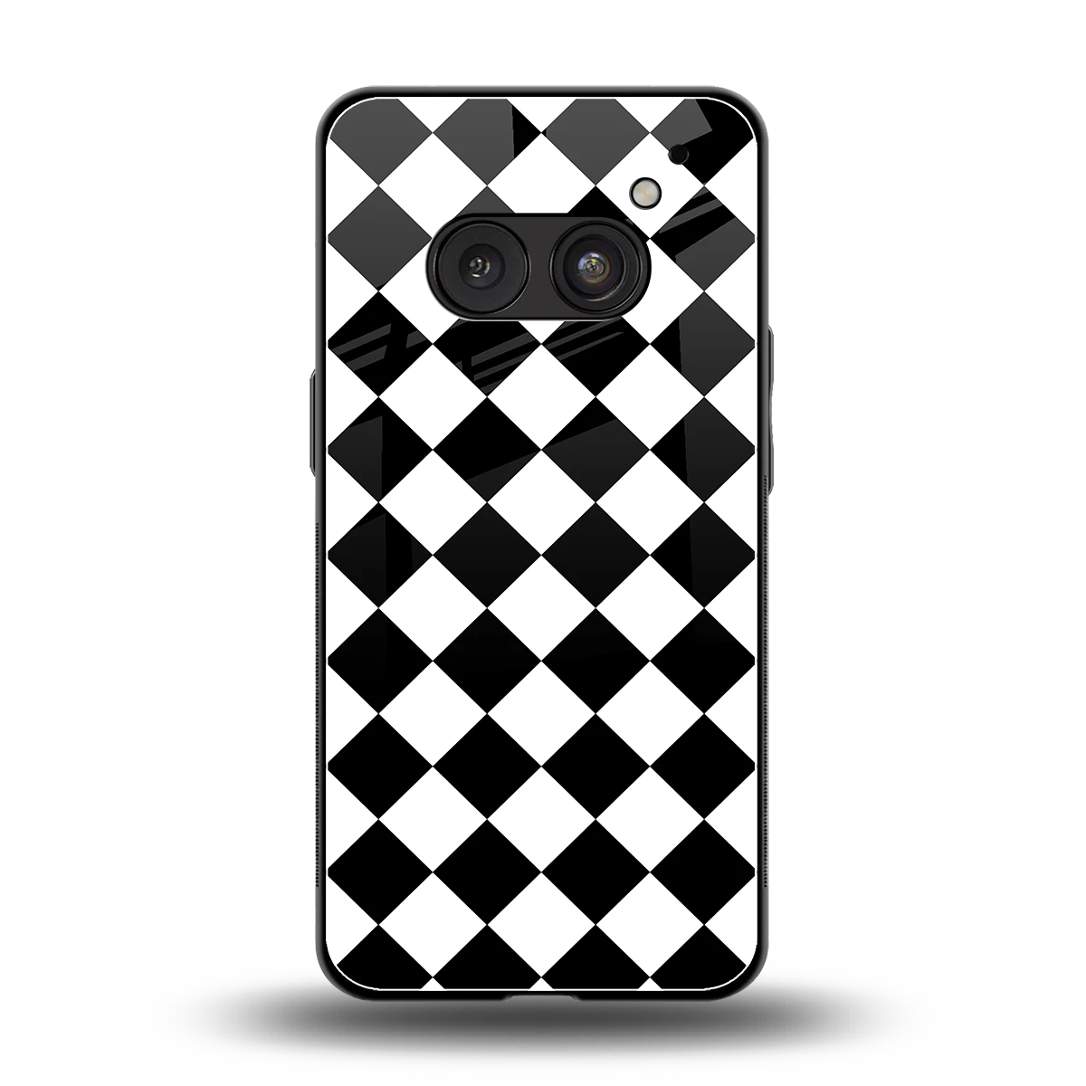 Diamond Check back phone cover | glass case for nothing phone 2a plus