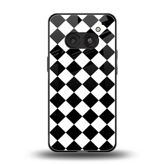 Diamond Check back phone cover | glass case for nothing phone 2a plus