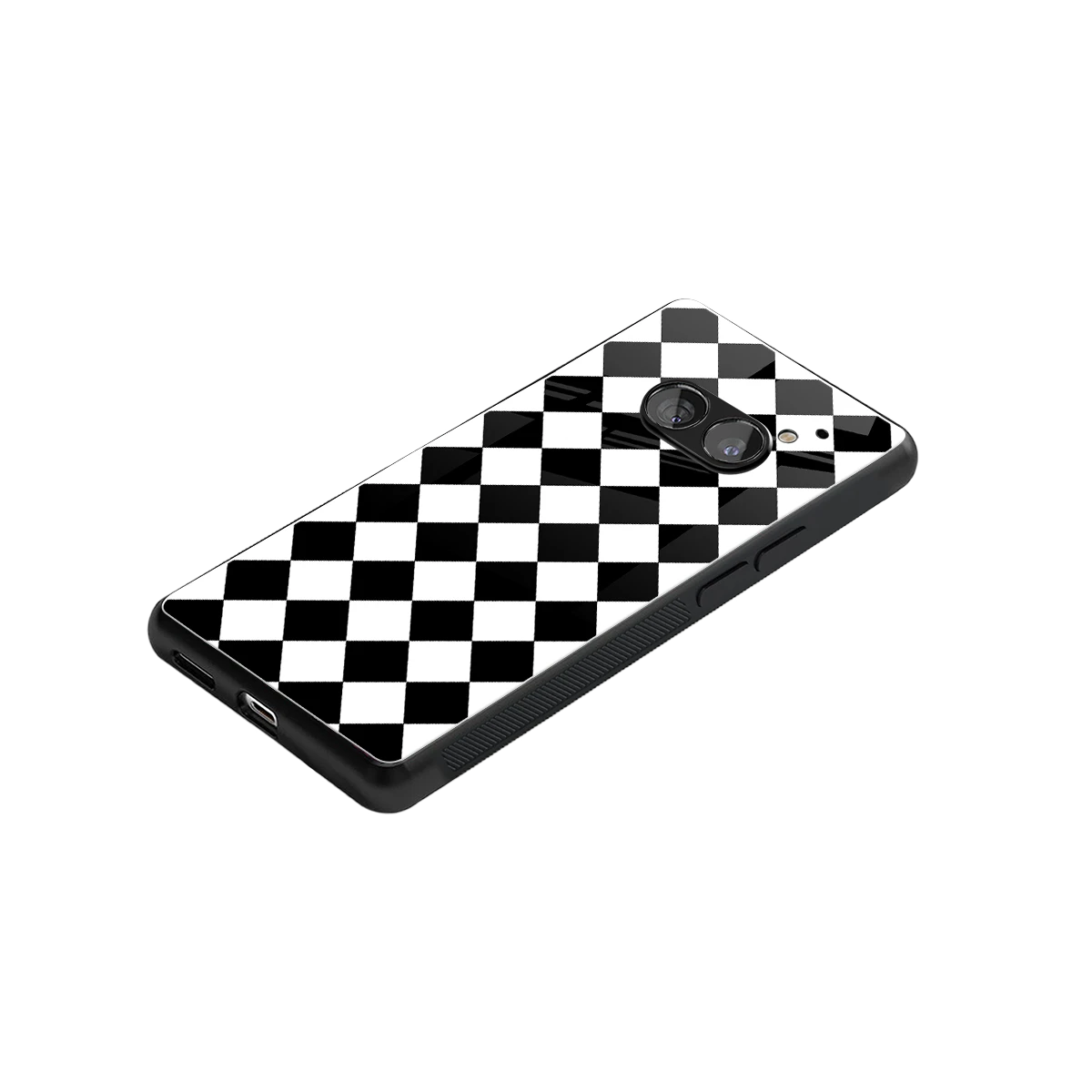 Diamond Check stylish phone case for nothing phone 2a plus | glossy glass and slim fit