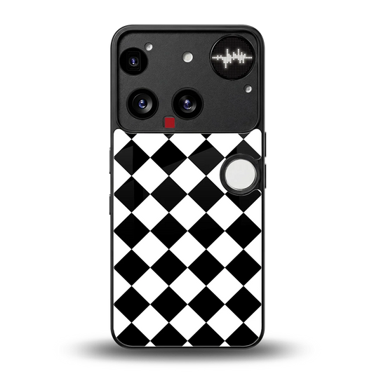Diamond Check back phone cover | glass case for nothing phone 3