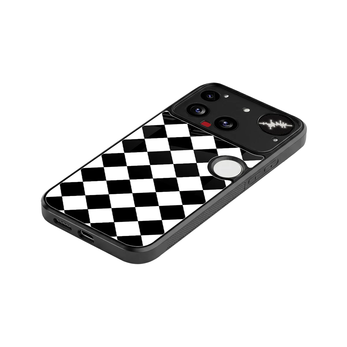 Diamond Check stylish phone case for nothing phone 3 | glossy glass and slim fit