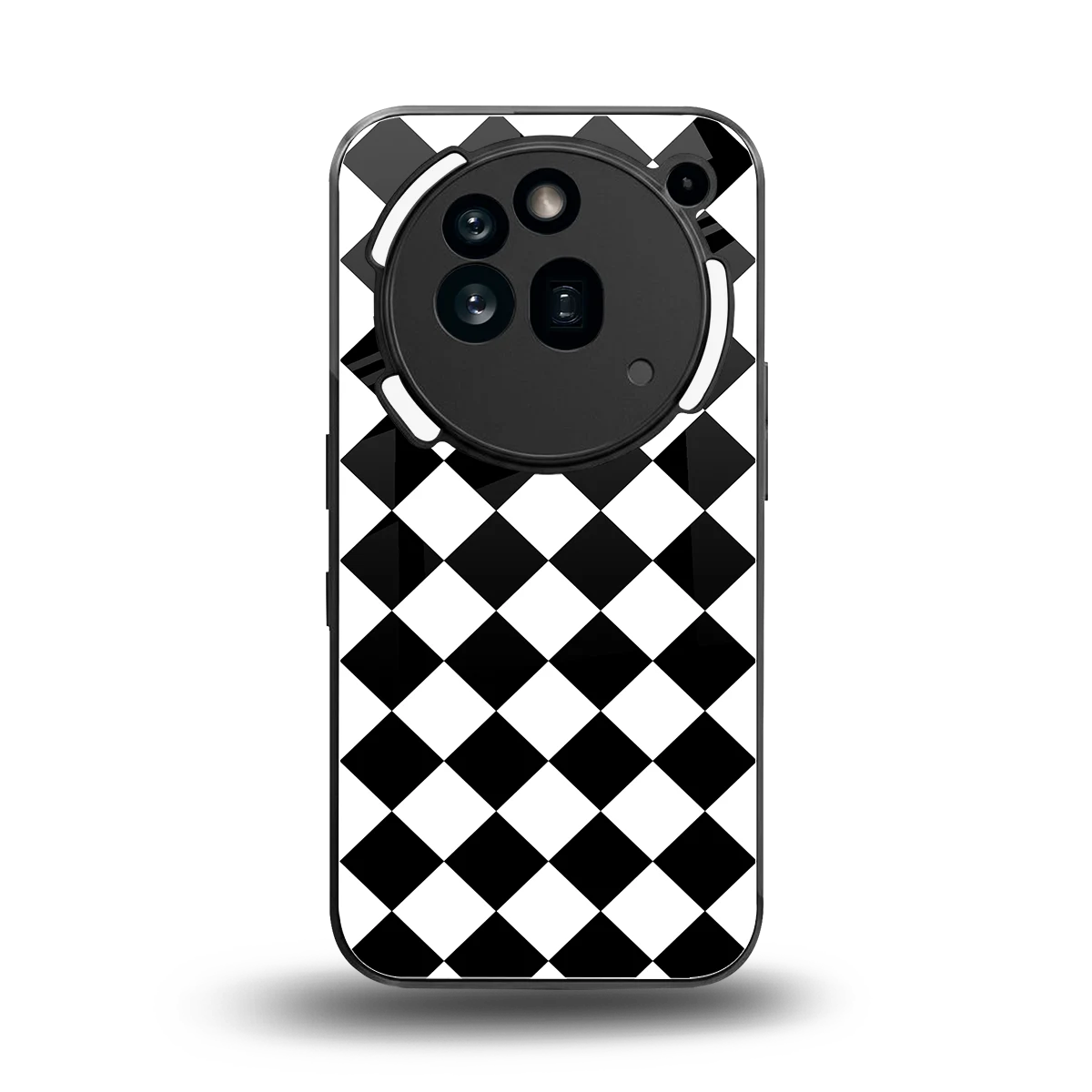 Diamond Check back phone cover | glass case for nothing phone 3a pro