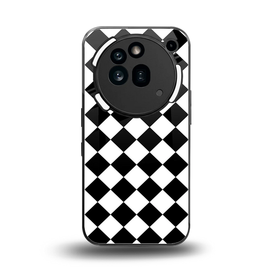 Diamond Check back phone cover | glass case for nothing phone 3a pro