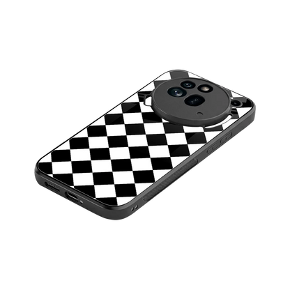 Diamond Check stylish phone case for nothing phone 3a pro | glossy glass and slim fit