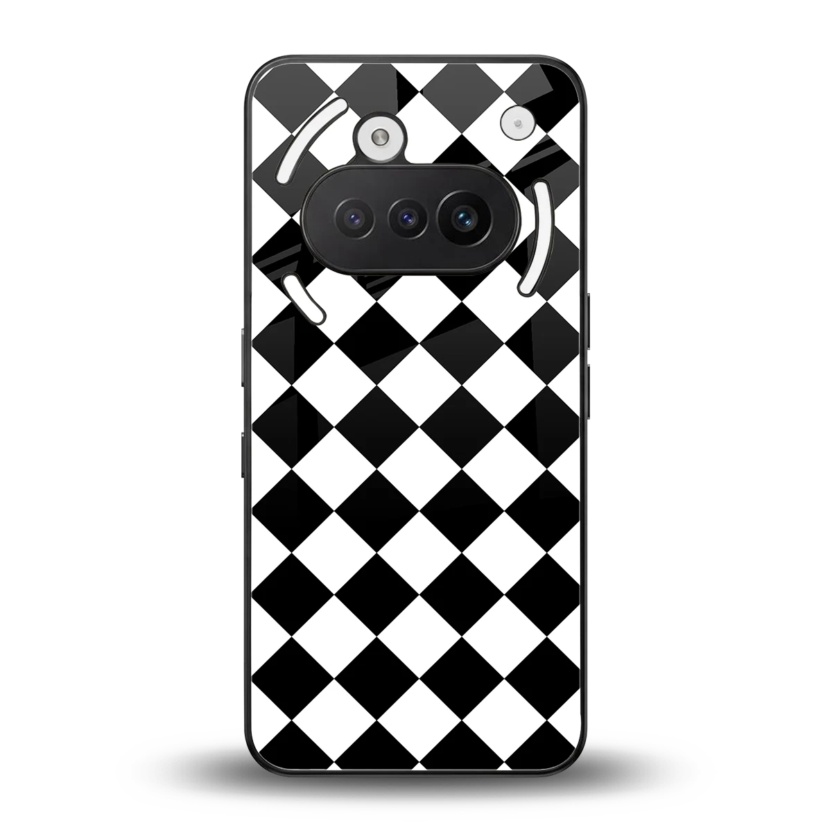 Diamond Check back phone cover | glass case for nothing phone 3a
