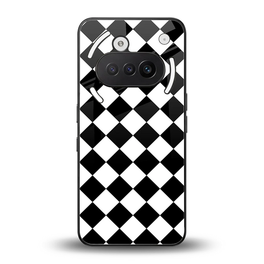 Diamond Check back phone cover | glass case for nothing phone 3a
