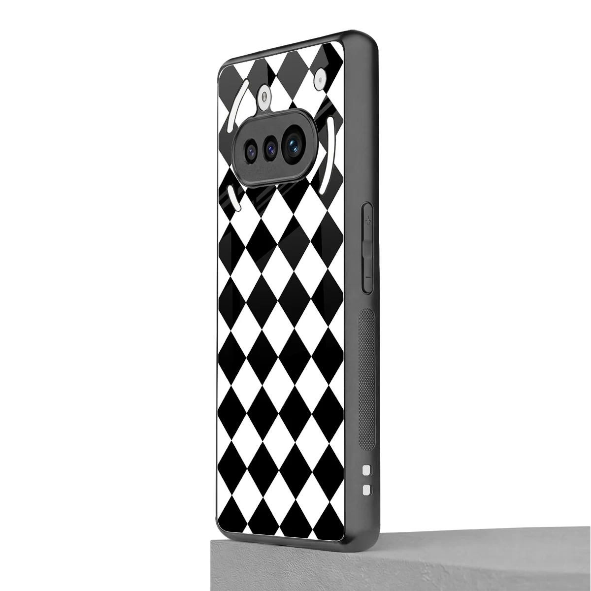 Diamond Check nothing phone 3a mobile cover | shockproof glass phone case