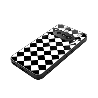 Diamond Check stylish phone case for nothing phone 3a | glossy glass and slim fit