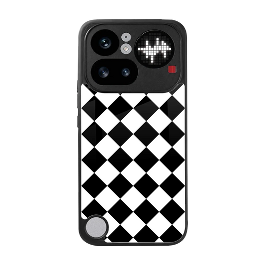 Diamond Check back phone cover | glass case for nothing phone 4a pro