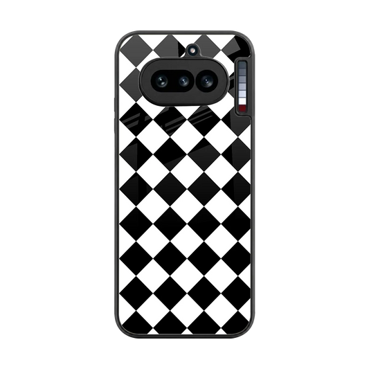Diamond Check back phone cover | glass case for nothing phone 4a