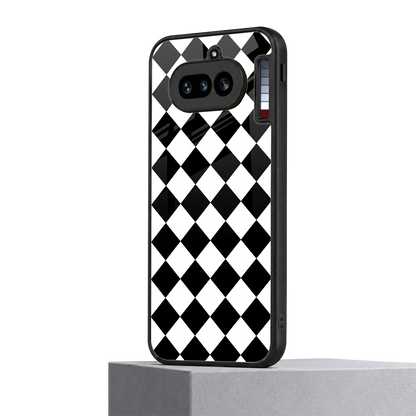 Diamond Check nothing phone 4a mobile cover | shockproof glass phone case