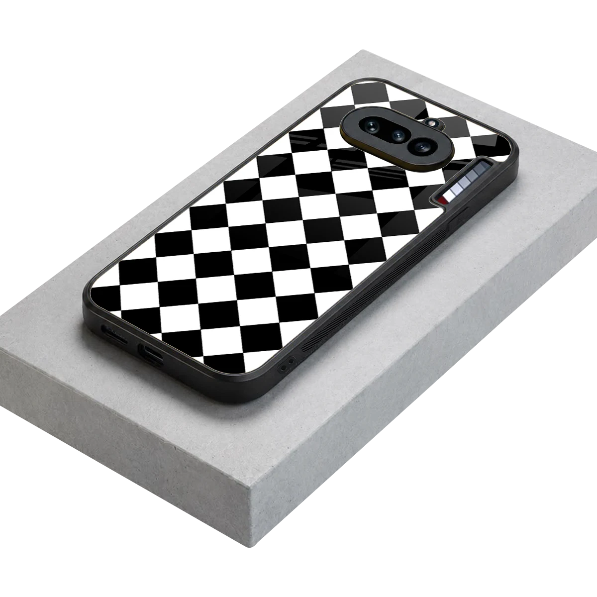 Diamond Check stylish phone case for nothing phone 4a | glossy glass and slim fit