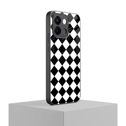 Diamond Check oneplus 13s mobile cover | shockproof glass phone case