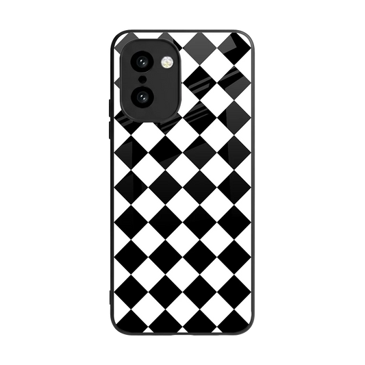 Diamond Check back phone cover | glass case for oneplus 15r