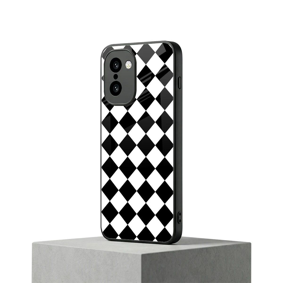 Diamond Check oneplus 15r mobile cover | shockproof glass phone case
