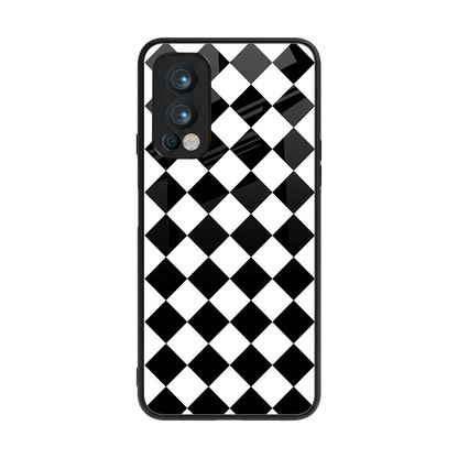 Diamond Check back phone cover | glass case for oneplus nord 2