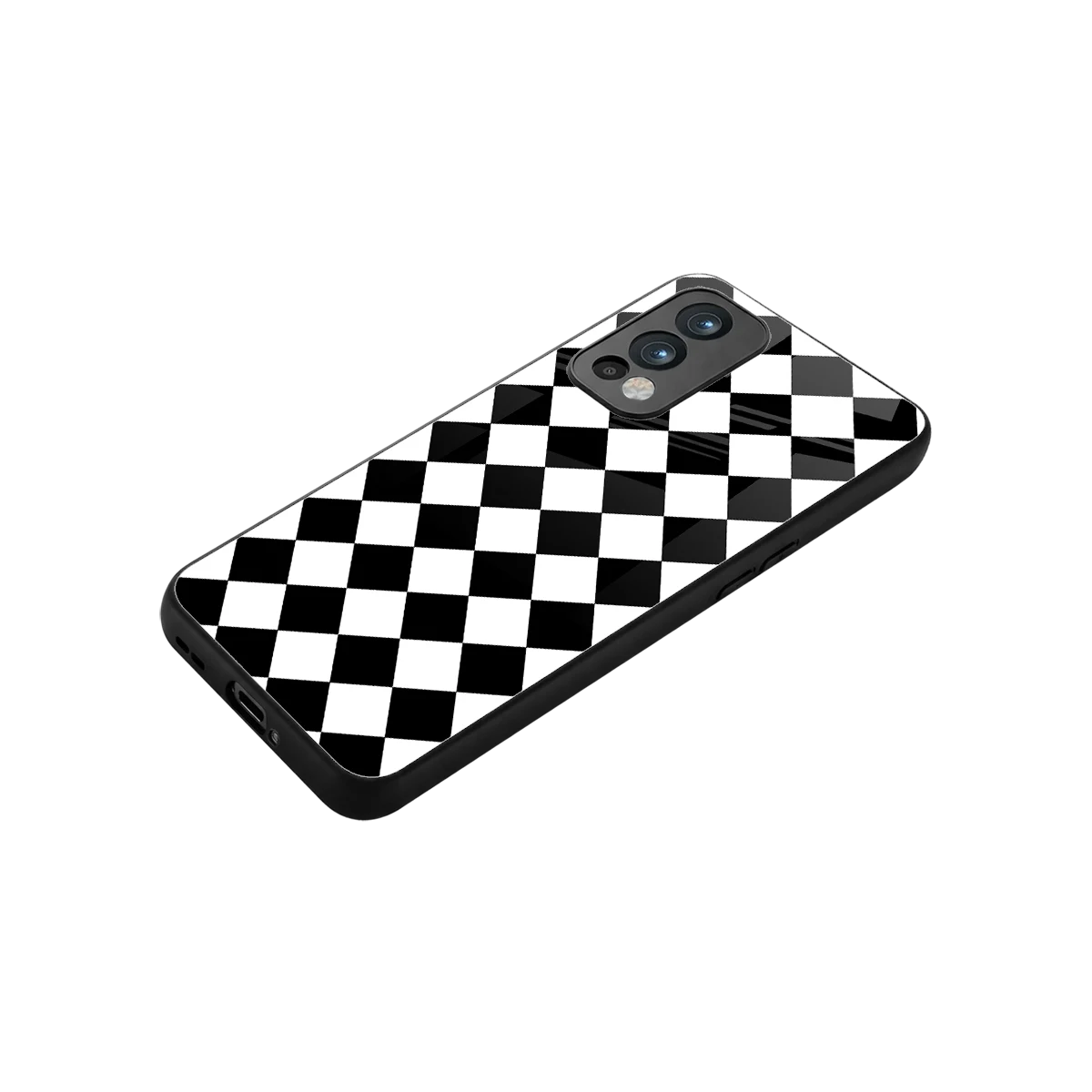 Diamond Check stylish phone case for oneplus nord 2 | glossy glass and slim fit