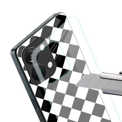 Diamond Check stylish phone case for oneplus nord 3 | glossy glass and slim fit