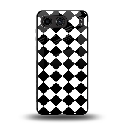 Diamond Check back phone cover | glass case for oneplus nord 4