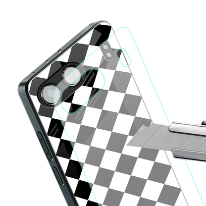 Diamond Check stylish phone case for oneplus nord 4 | glossy glass and slim fit