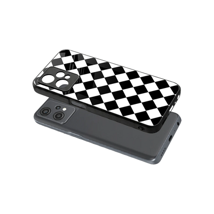 Diamond Check sleek oneplus nord ce 2 lite cover with tempered glass back and TPU edges