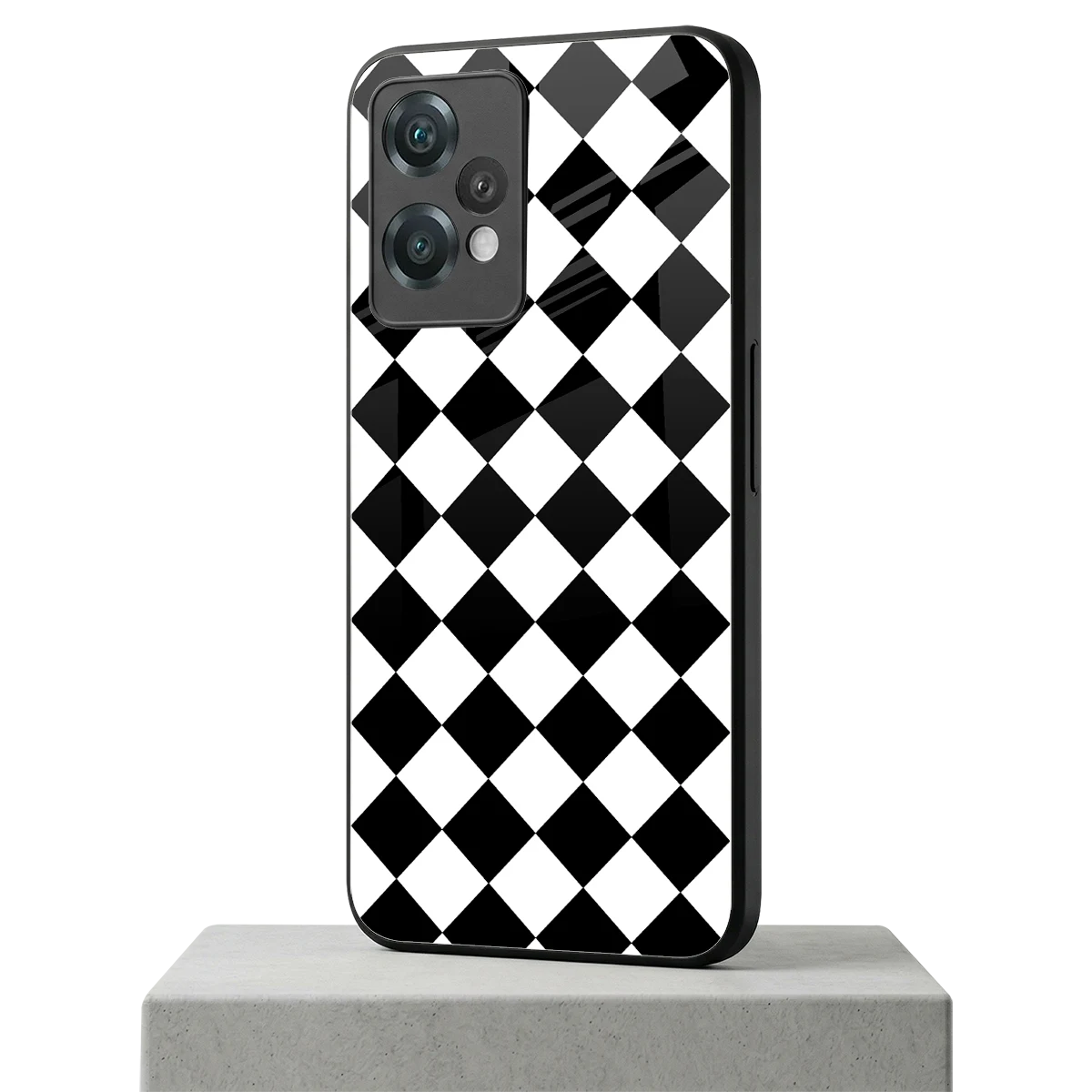 Diamond Check oneplus nord ce 2 lite mobile cover | shockproof glass phone case