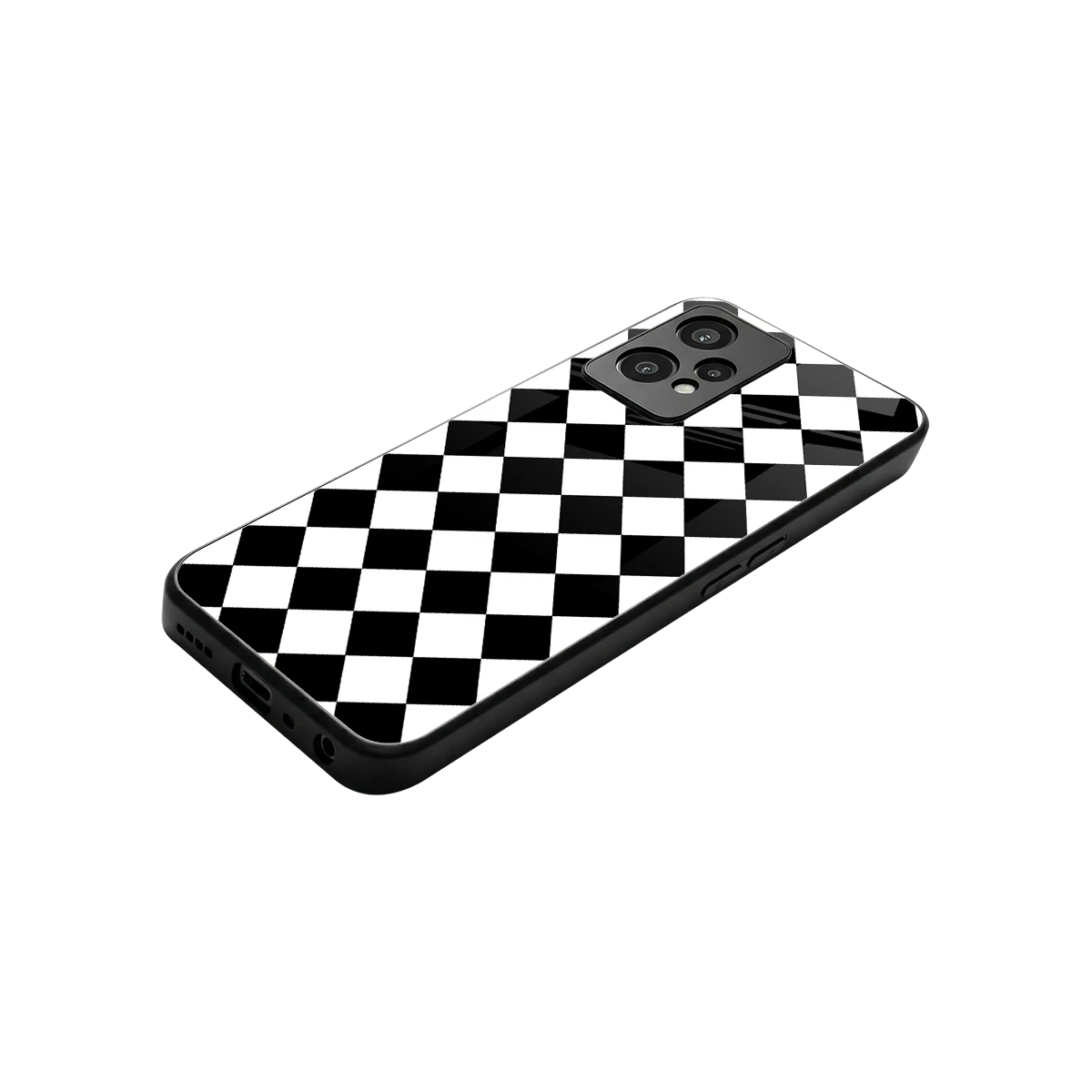 Diamond Check stylish phone case for oneplus nord ce 2 lite | glossy glass and slim fit