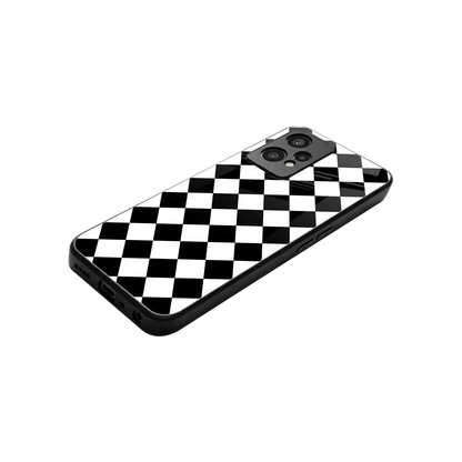 Diamond Check stylish phone case for oneplus nord ce 2 lite | glossy glass and slim fit