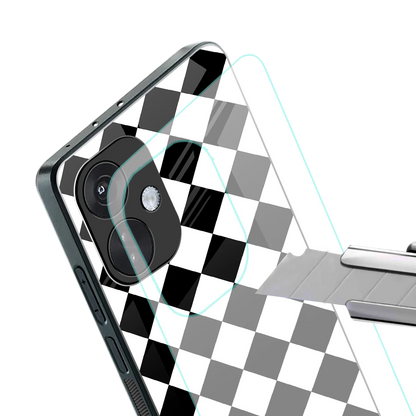 Diamond Check stylish phone case for oneplus nord ce 3 | glossy glass and slim fit