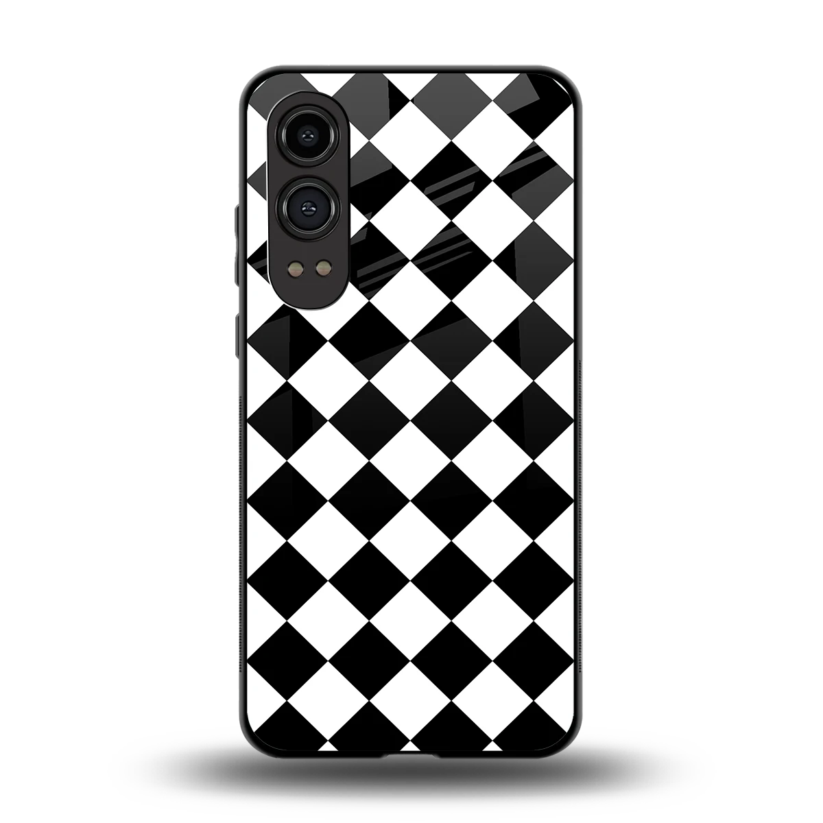Diamond Check back phone cover | glass case for oneplus nord ce 4 lite