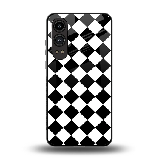 Diamond Check back phone cover | glass case for oneplus nord ce 4 lite