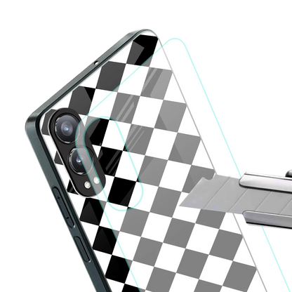 Diamond Check stylish phone case for oneplus nord ce 4 lite | glossy glass and slim fit