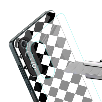 Diamond Check stylish phone case for oneplus nord ce 4 | glossy glass and slim fit