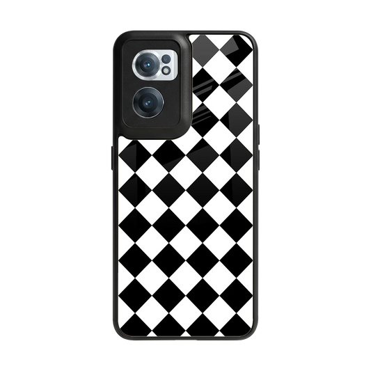 Diamond Check back phone cover | glass case for oneplus nord ce 2