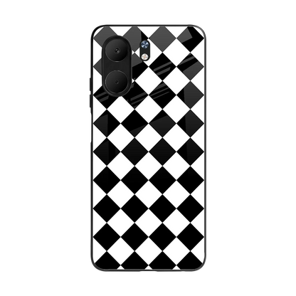Diamond Check back phone cover | glass case for oppo a5x 5g