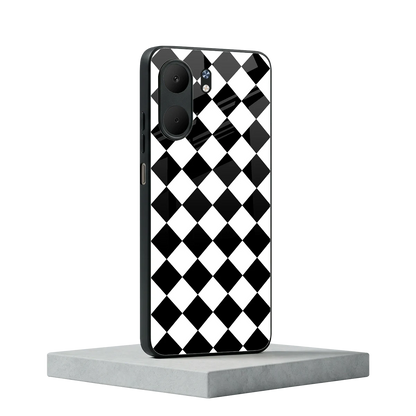 Diamond Check oppo a5x 5g mobile cover | shockproof glass phone case