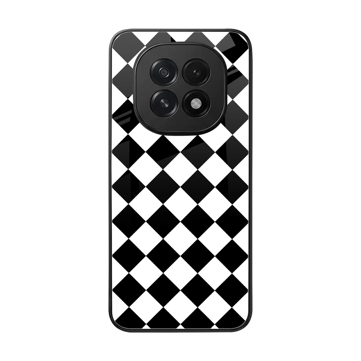 Diamond Check back phone cover | glass case for oppo f29 5g