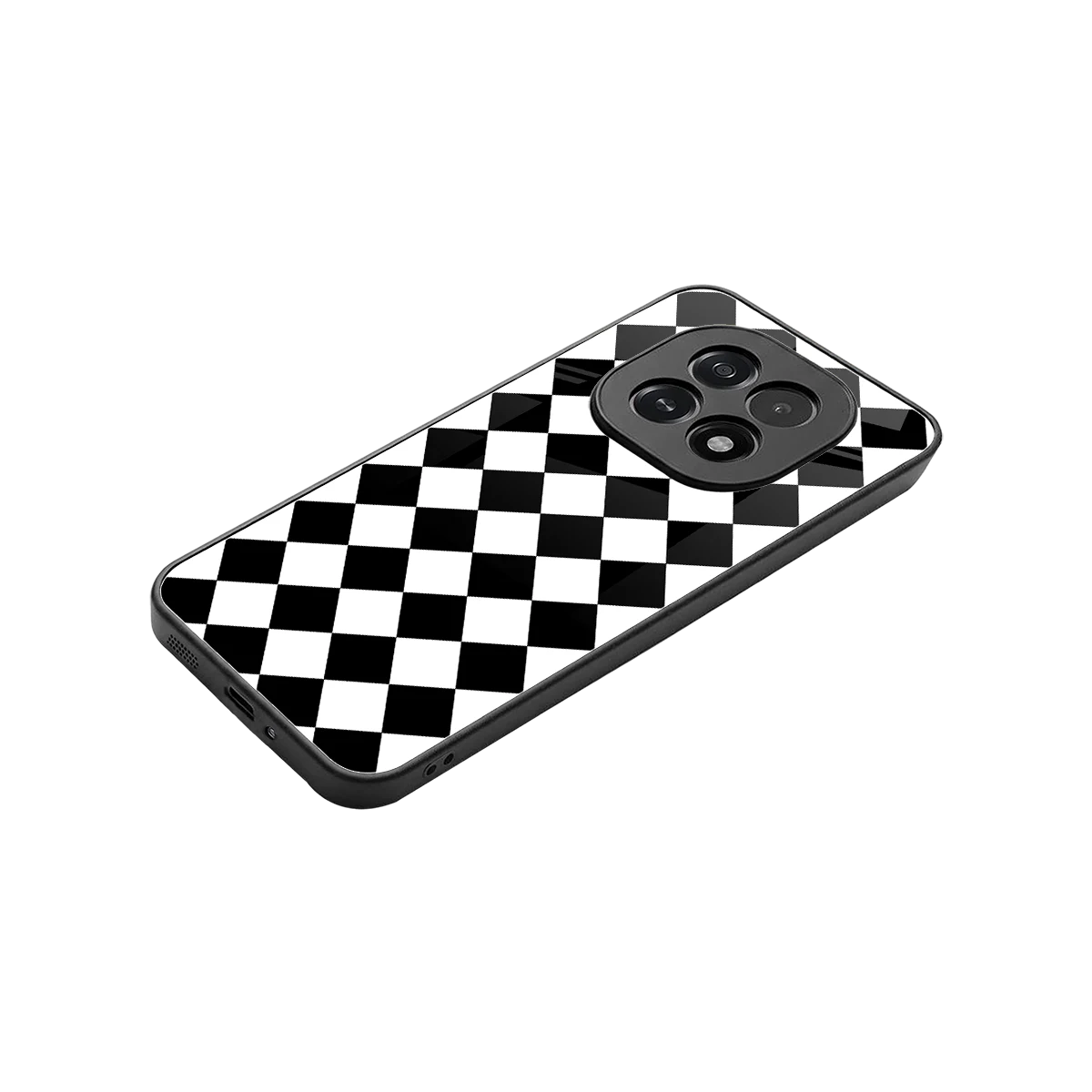 Diamond Check stylish phone case for oppo f29 5g | glossy glass and slim fit