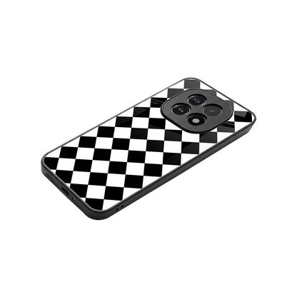 Diamond Check stylish phone case for oppo f29 5g | glossy glass and slim fit