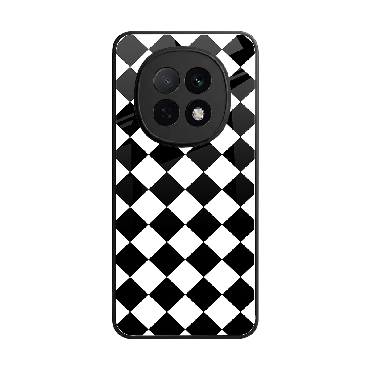 Diamond Check back phone cover | glass case for oppo f29 pro 5g