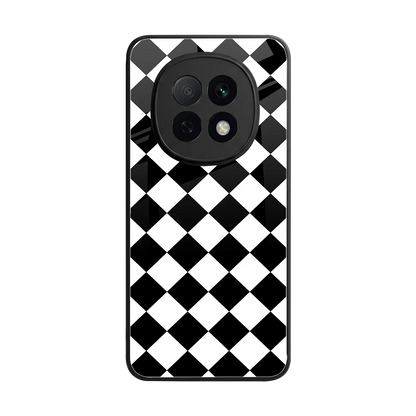 Diamond Check back phone cover | glass case for oppo f29 pro 5g