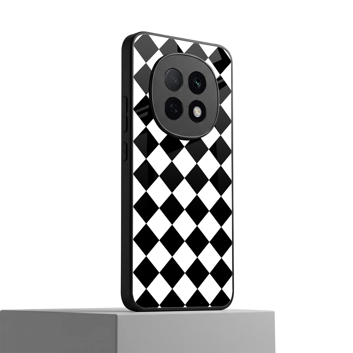 Diamond Check oppo f29 pro 5g mobile cover | shockproof glass phone case