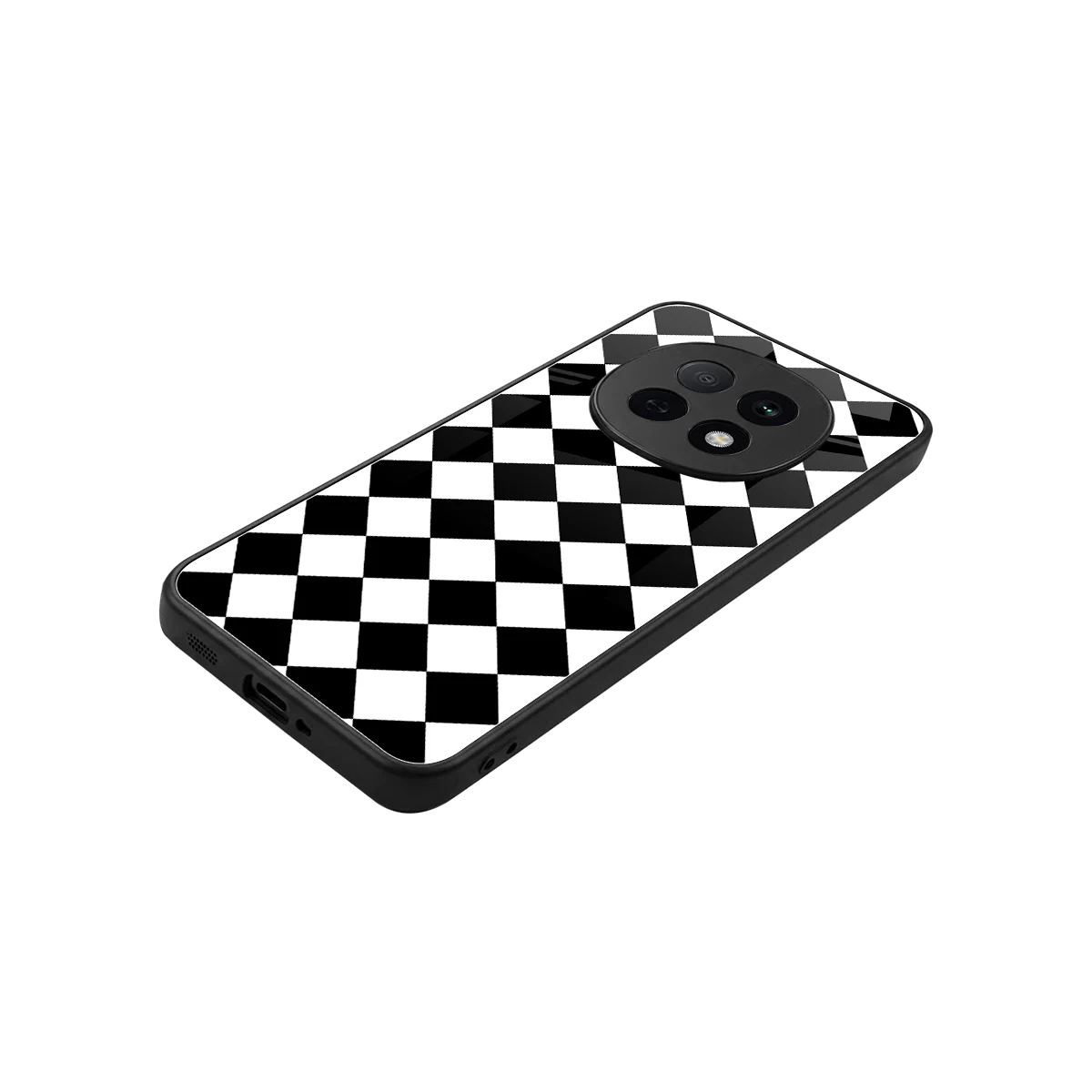 Diamond Check stylish phone case for oppo f29 pro 5g | glossy glass and slim fit